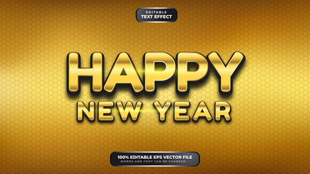 Happy New Year Text Effectのイラスト素材