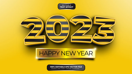 Happy New Year Text Effectのイラスト素材
