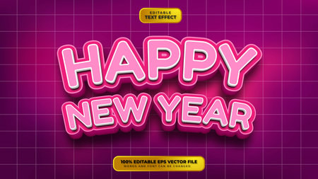 Happy New Year Text Effectのイラスト素材