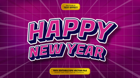 Happy New Year Text Effectのイラスト素材