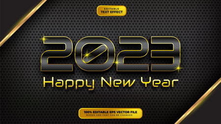 Happy New Year Text Effectのイラスト素材