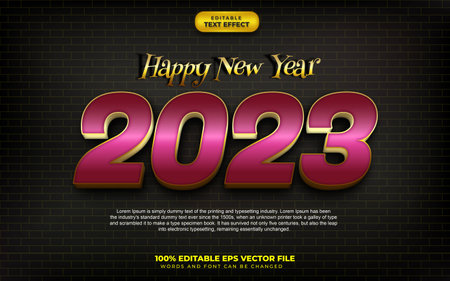Happy New Year Text Effectのイラスト素材