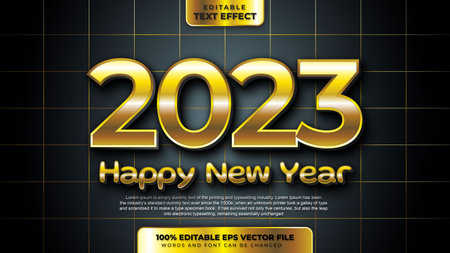 Happy New Year Text Effectのイラスト素材