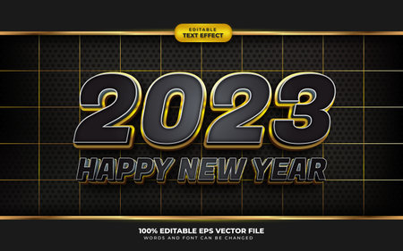 Happy New Year Text Effectのイラスト素材