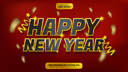Happy New Year Text Effectのイラスト素材