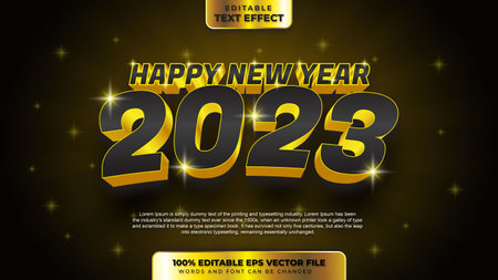 Happy New Year Text Effectのイラスト素材