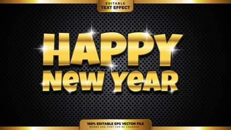 Happy New Year Text Effectのイラスト素材