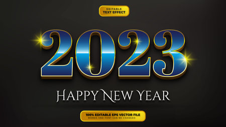 Happy New Year Text Effectのイラスト素材