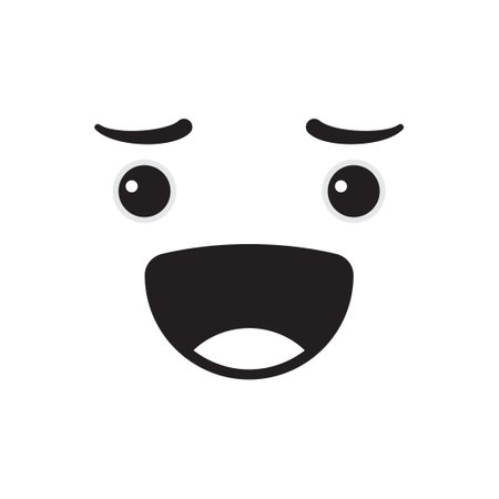 Sad face emoticon vector illustrationのイラスト素材