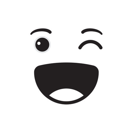 Laughing face emoticon vector illustrationのイラスト素材
