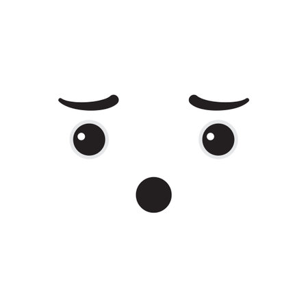 Sad face emoticon vector illustrationのイラスト素材