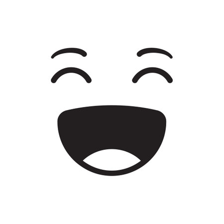 Laughing face emoticon vector illustrationのイラスト素材