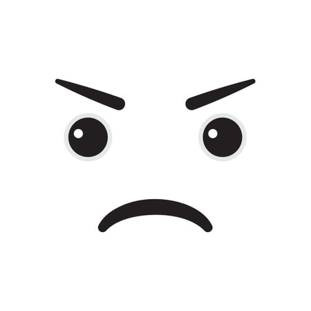 Angry face emoticon vector illustrationのイラスト素材