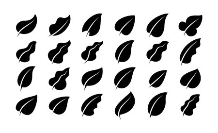 Leaf Silhouettes Vector Collectionのイラスト素材