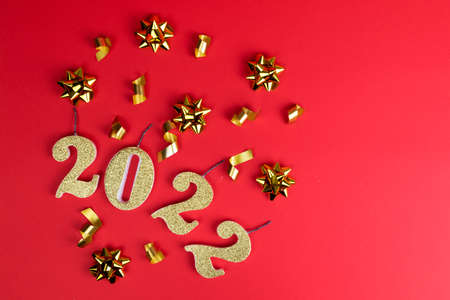 Candles and golden decorations 4の写真素材