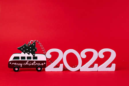 Happy new year 2022, red background 4