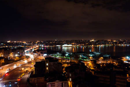 Night view of Golden Horn Bayのeditorial素材