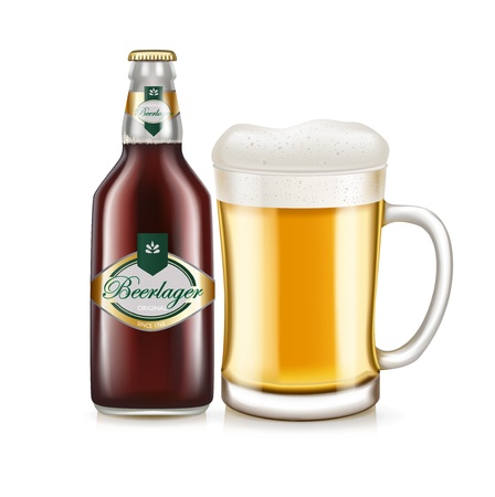 beer bottle isolated on white backgroundのイラスト素材