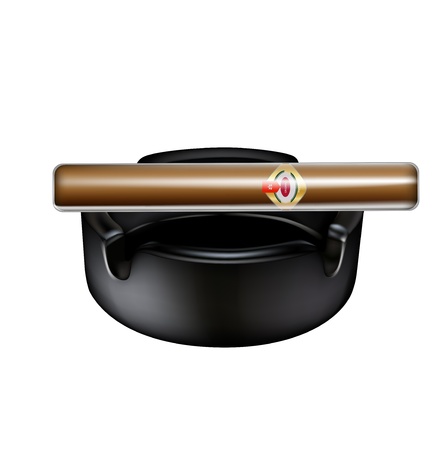 ashtray and cigar isolated on white backgroundのイラスト素材