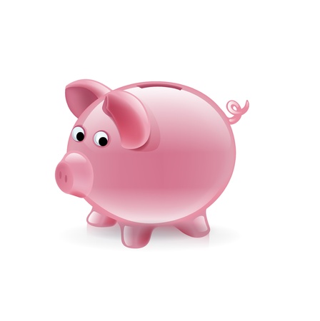 simple piggy bank isolated on white backgroundのイラスト素材