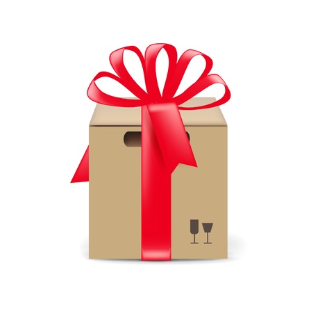 cardboard gift box isolated on whiteのイラスト素材