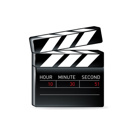 director's clapper isolated on white backgroundのイラスト素材