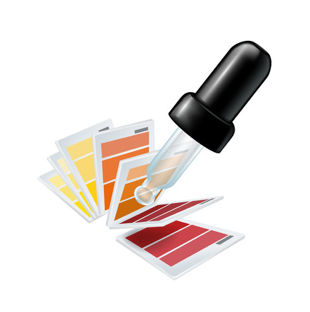 eyedropper tool and color swatches isolatedのイラスト素材