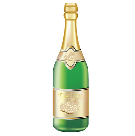 champagne bottle isolated on white backgroundのイラスト素材