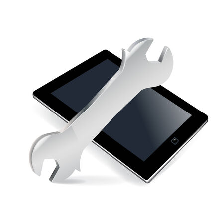 tablet with corkscrew isolated on white backgroundのイラスト素材