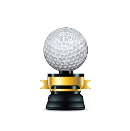 golf trophy isolated on white backgroundのイラスト素材