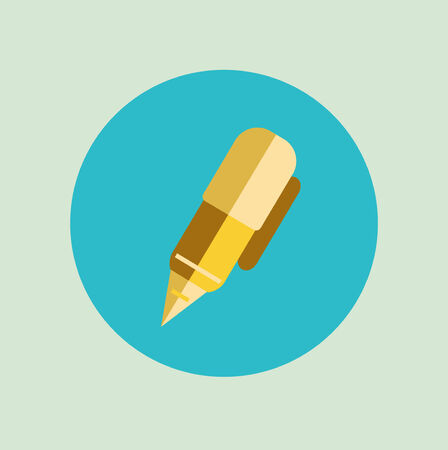 single pen flat design icon vectorのイラスト素材