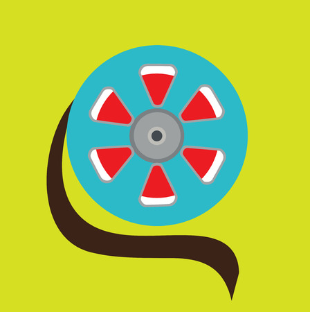 single colorful movie reel flat design vectorのイラスト素材