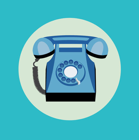 retro telephone flat design vectorのイラスト素材
