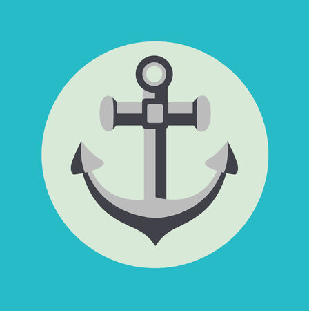 single anchor flat icon design のイラスト素材