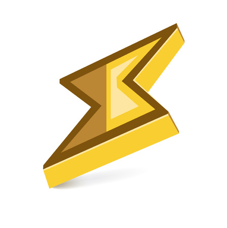 lightning sign flat icon designのイラスト素材