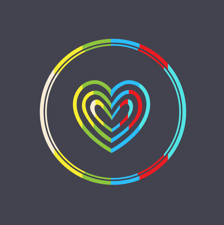 colored heart flat icon design vectorのイラスト素材