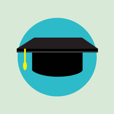 graduation cap flat icon design vectorのイラスト素材