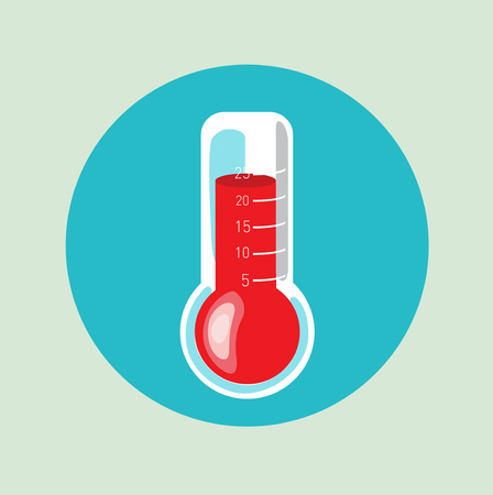 red thermometer flat icon design vectorのイラスト素材
