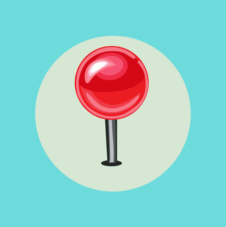 red pin flat icon design vectorのイラスト素材