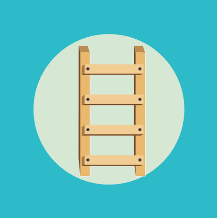 wooden staircase flat design vector iconのイラスト素材