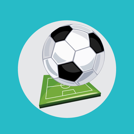 football with sports field flat design vectorのイラスト素材