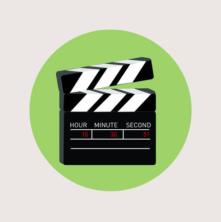 movie clapper flat design vector iconのイラスト素材
