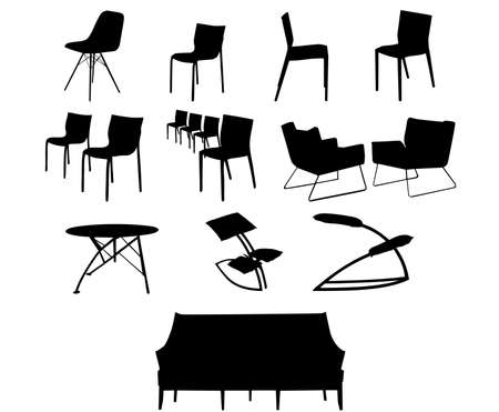 chairs and couchのイラスト素材