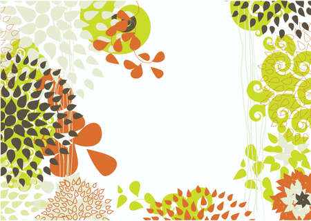 floral backgound with swirls and flowers のイラスト素材