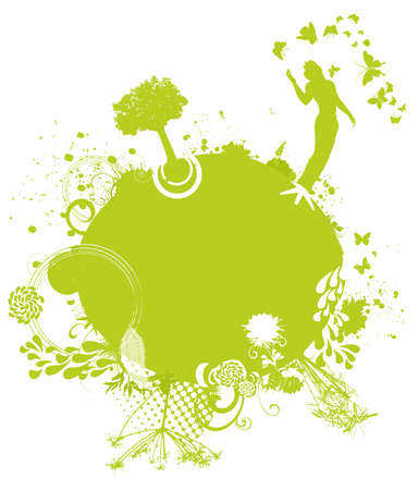 modern green planetのイラスト素材