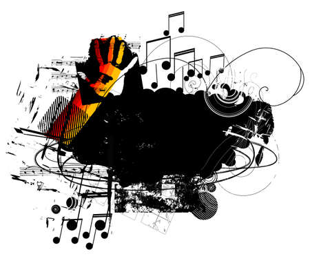 grunge banner on a musical themeのイラスト素材