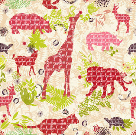 jungle paradise, a seamless wallpaperのイラスト素材