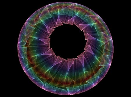 3D rendered random colorful gradient attractor, abstract background 