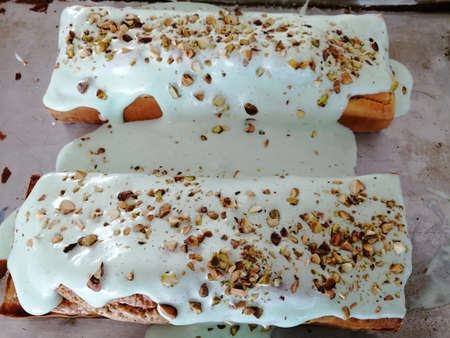 Pancake with lavender and walnuts