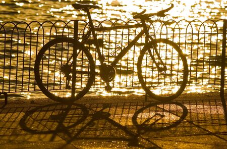 bike at the sunsetの写真素材